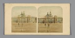 Horse Guards Building facade in London hand-colored stereophotograph from circa 1850-1880