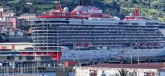 Cruise ship docked at Puerto Deportivo de Getxo in Bizkaia