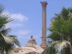 Pompey's Pillar historical Roman monument in Alexandria Egypt