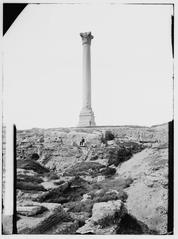 Pompey's Pillar in Alexandria, Egypt, historic Roman monumental column