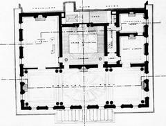 Historical architectural drawing of the 1st floor of the Athenaeum from 1882