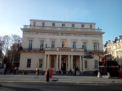 Athenaeum Club exterior with film crew during The Crown filming