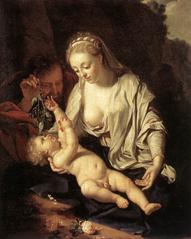 Painting of the Holy Family Jesus Mary and Saint Joseph by Adriaen van der Werff