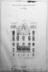 South facade architectural drawing of Bogesund Castle
