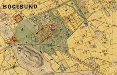 Historic map section of Bogesund estate from 1874