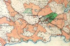 Historical map detail showing part of Häradsekonomiska kartan over Bogesunds lands