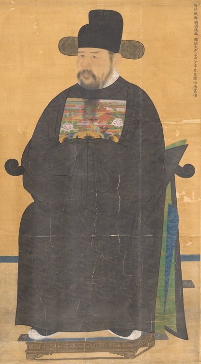 Portrait of Yi Hangbok, Joseon-era Korean minister in traditional attire