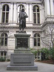 Statue of Benjamin Franklin at Old City Hall in Boston Massachusetts