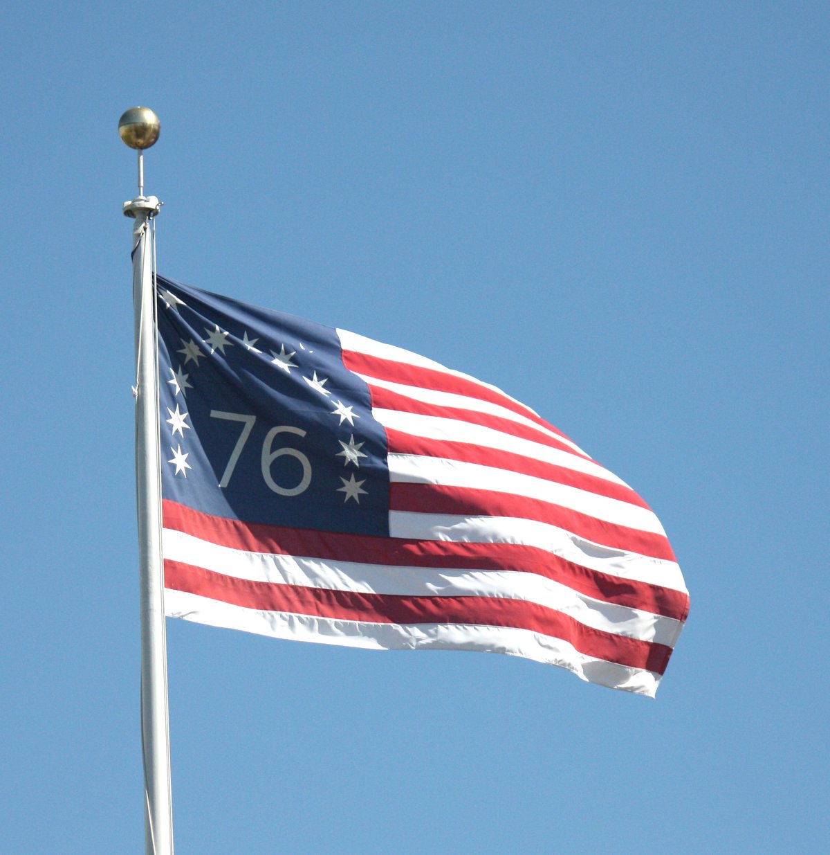 Bennington Battle Flag flying outside City Hall in San Francisco
