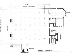 Site plan of Brooks Hall in Civic Center, San Francisco, showing building layout and surrounding streets