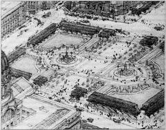 Original plan map of Civic Center Plaza in Warswick
