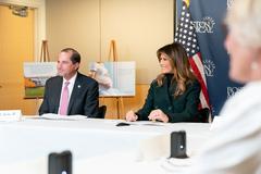 First Lady Melania Trump participating in a roundtable discussion at Boston Medical Center
