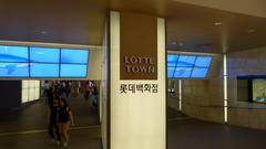 Lotte Town skyscrapers in Busan cityscape during sunset