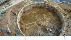 Construction site of Busan Lotte Tower in Busan, South Korea
