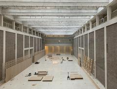 Renovation space inside Veletržní palác in Prague during July 2019