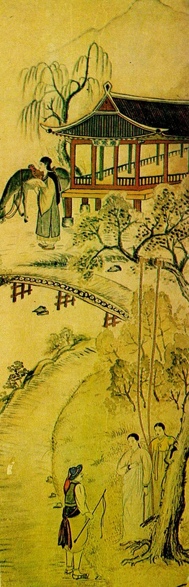 Chunhyangjeondo painting depicting scenes from the Chunhyang story in traditional Joseon Dynasty style