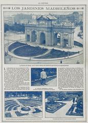 Vintage magazine cover featuring gardens in Madrid 1915