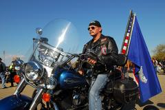 Retired master chief machinist's mate Bob Holt at Rumble Through the Tunnels motorcycle event in Norfolk Harbor Park