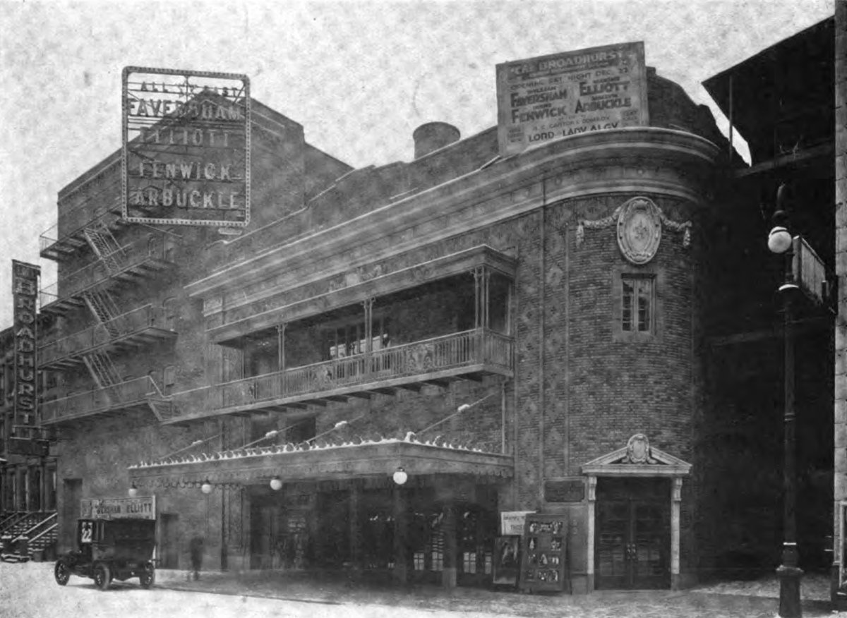 The Plymouth (now Schoenfeld) Theatre and Broadhurst Theatre from Architecture and Building magazine 1918