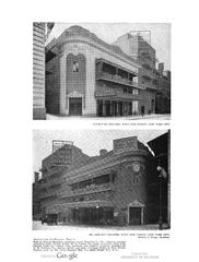 Historic image of Plymouth (now Schoenfeld) Theatre and Broadhurst Theatre from 1918 Architecture and Building magazine