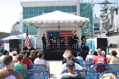 Marine Band San Diego Party Band performing at Fleet Weeks Big Bay Family Festival Broadway Pier San Diego