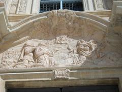 Sculptural relief above the entrance of the Santa Faç Monastery church in Alicante