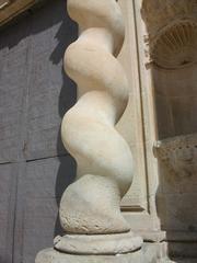 Solomonic column on the facade of the Monastery of Santa Faç in Alicante, Valencian Community