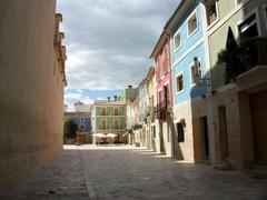 Street leading to the plaza in front of Santa Faç Monastery in Alicante, Spain