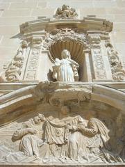 Upper part of the lateral facade of the Monastery of Santa Faç in Alicante, Valencian Community