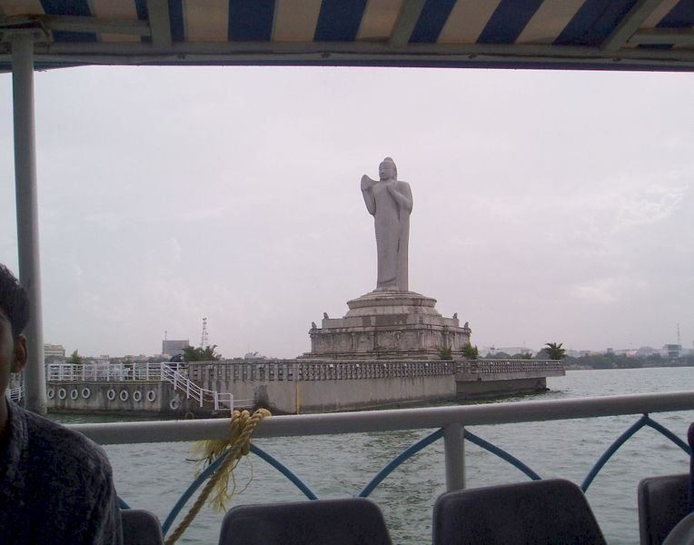 Buddha statue in Hussain Sagar lake Hyderabad