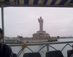 Buddha statue in Hussain Sagar lake Hyderabad