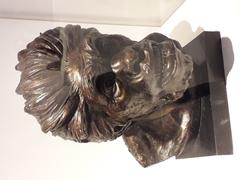 Bronze bust reconstruction of Neanderthal man's face by Norberto Montecucco circa 1908