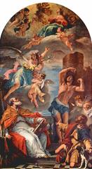 Sebastiano Ricci painting showing two men in classical attire walking and conversing
