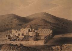 Exterior view of Monastery of Daphni with Byzantine architectural features