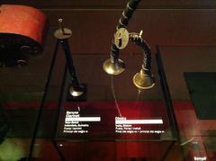 Interior view of Museu de la Música temporary exhibition with musical instruments on display