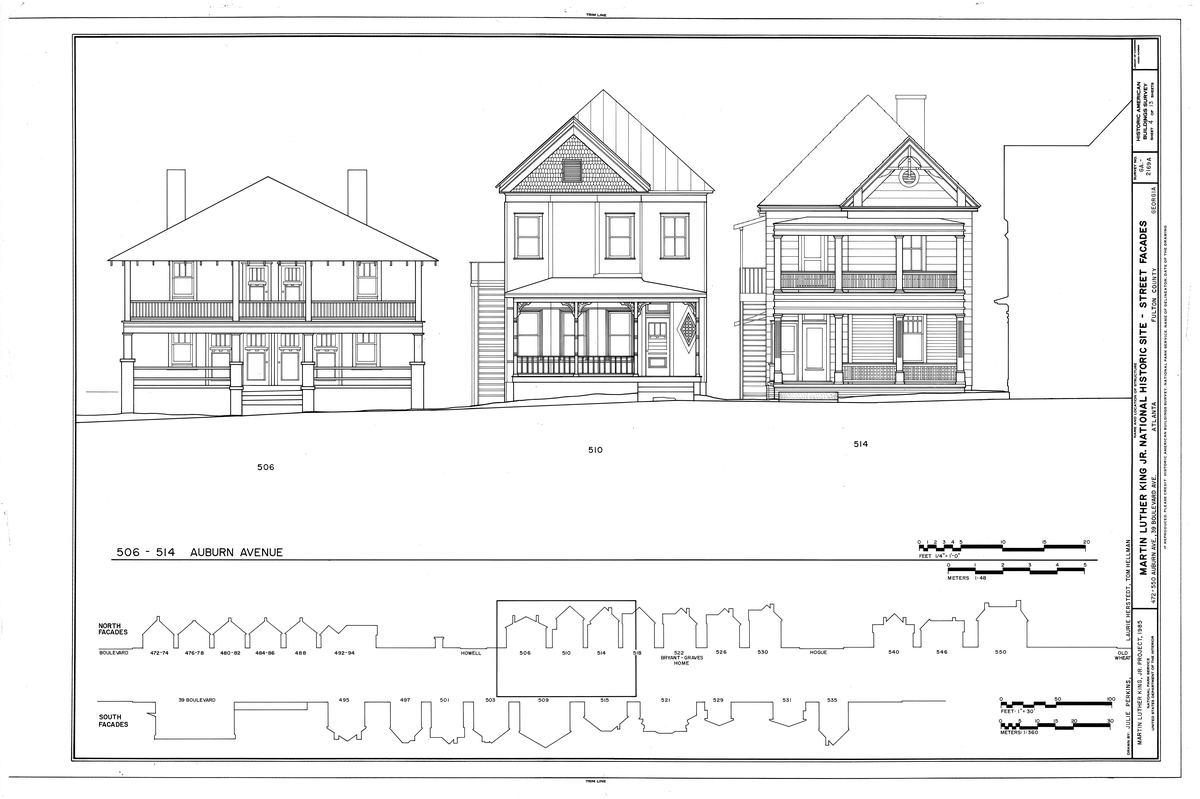 Martin Luther King Jr. National Historic Site architectural blueprint in Atlanta