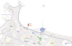 Map of Alexandria Harbor showing detailed port layout and surrounding areas