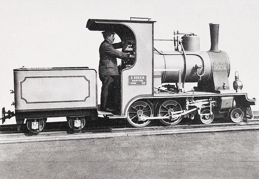 2B steam locomotive named Drache built in 1909 by Berliner Lokomotivfabrik A. Borsig