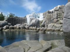 View of the Tierpark Hagenbeck zoo entrance with visitors in 2012