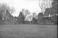 Nydala Abbey ruins with Bond Church and Abbey Church view to the southwest