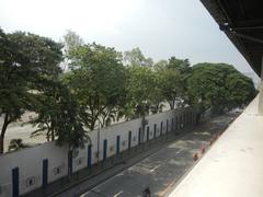 Santolan-Annapolis MRT Station along EDSA with Camp Crame and Philippine National Police signage, Quezon City Philippines