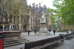 Albert Square in Manchester with the historic Town Hall building