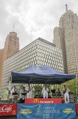 Navy Band Great Lakes Popular Music Group Horizon performing at Campus Martius Park Detroit during Navy Week