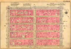 Historical 1930 Bromley Manhattan map plate showing Wallack's Theatre on 42nd Street east of 8th Avenue