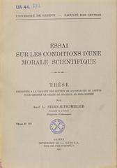 Cover of Axel Stern's 1943 book Morale Scientifique