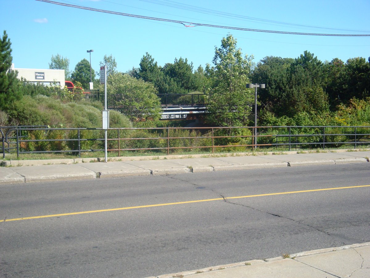Lower level of Heron Station OC Transpo with bus platforms and signage