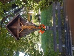 Wegkreuz (wayside cross) between Rott and Warberg streets in Oberammergau, Germany