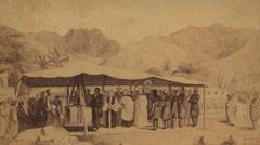 King Kamehameha V and Queen Dowager Emma of Hawaii laying the cornerstone of the Cathedral Church of Saint Andrew during a ceremony in Honolulu, 1867