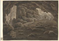 Cave of Pan near Sunium Greece with rocky entrance and blue sky