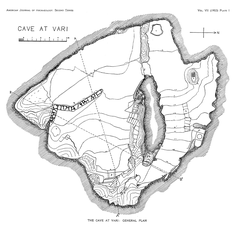 Plan of the Vari Cave also known as the Cave of Pan and Cave of the Nympholeptos